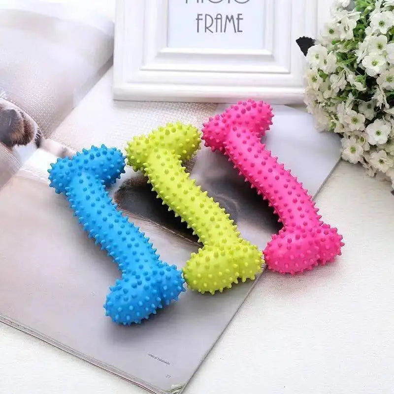 Rubber Chew Toy for Small Dogs – Teeth Cleaning & Bite-Resistant Puppy Training Toy
