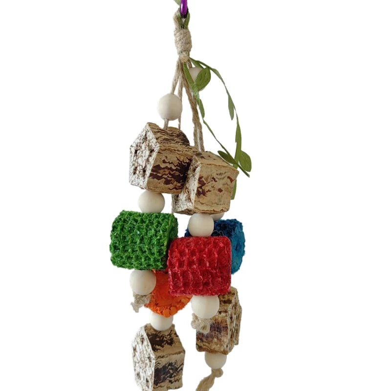 Colorful Hanging Parrot Bird Molar Toy – Chewable Bird Swing for Training and Beak Health