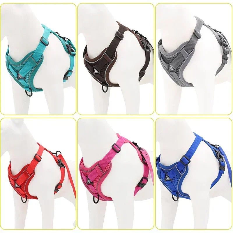 🐾 No Pull Dog Harness & Leash Set – Reflective Adjustable Mesh Vest for Small Dogs & Cats