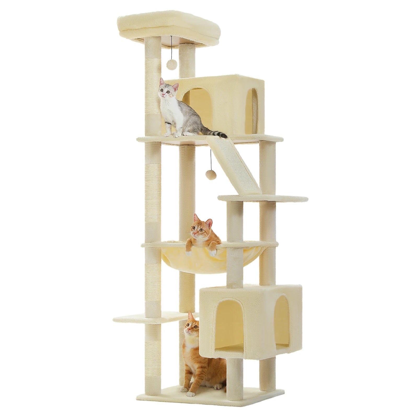 🛋️ 180cm Large Cat Tree Tower – Multi-Level Indoor Cat Furniture with Hammock, Sisal Scratching Posts & Cozy Perches