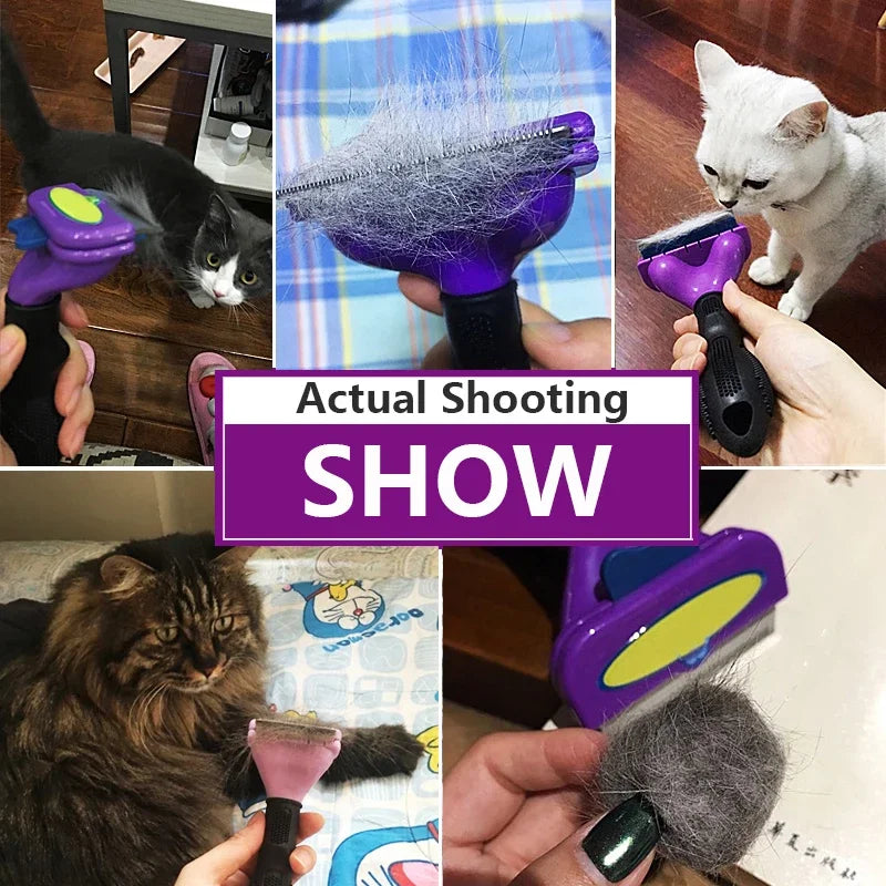 🐶 Dogs & Cats Hair Shedding Massage Comb – Pet Grooming Brush for Hair Removal & Massage