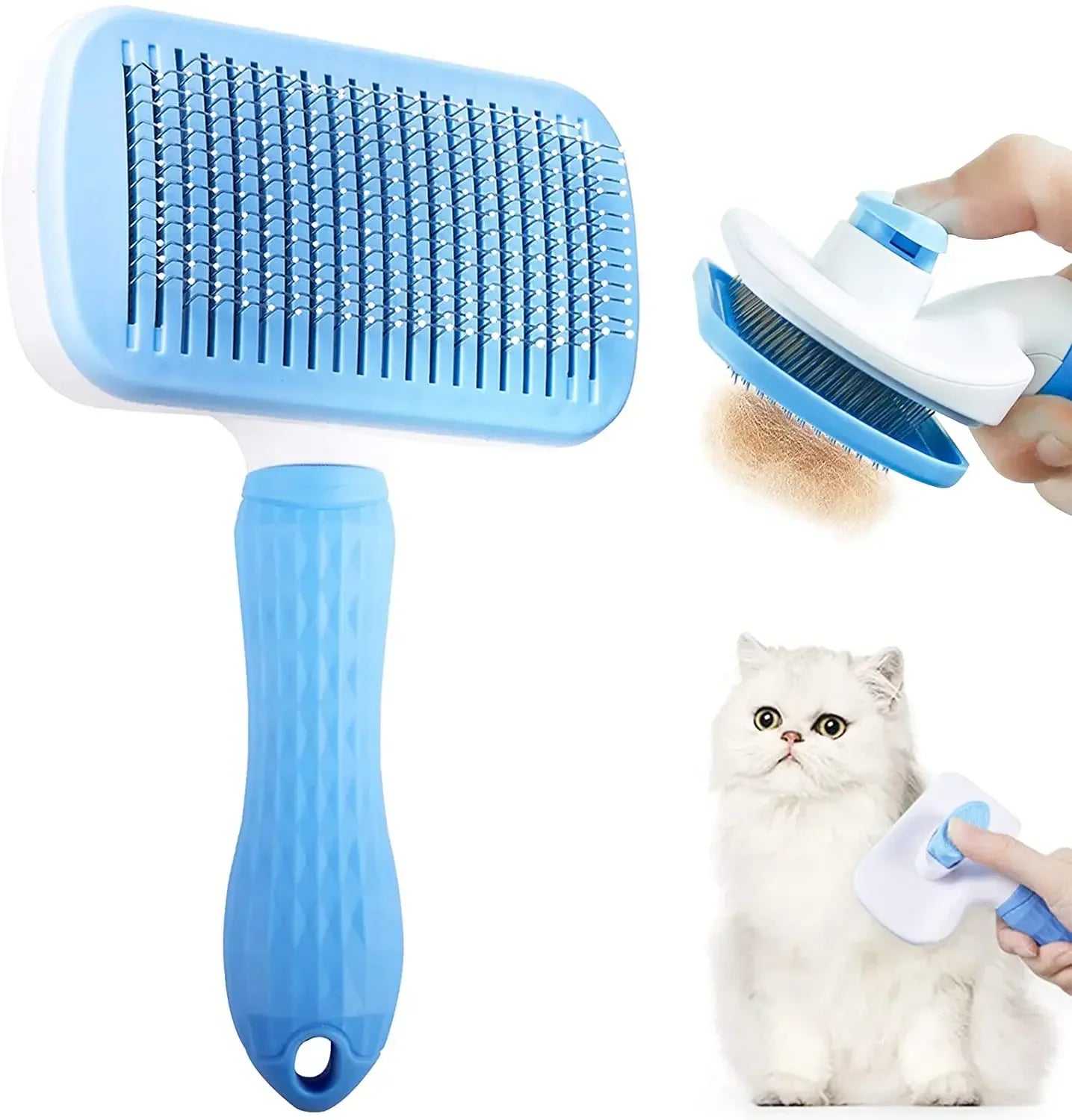 Pet Hair Remover Brush 🐾 Grooming Comb for Long-Haired Dogs & Cats