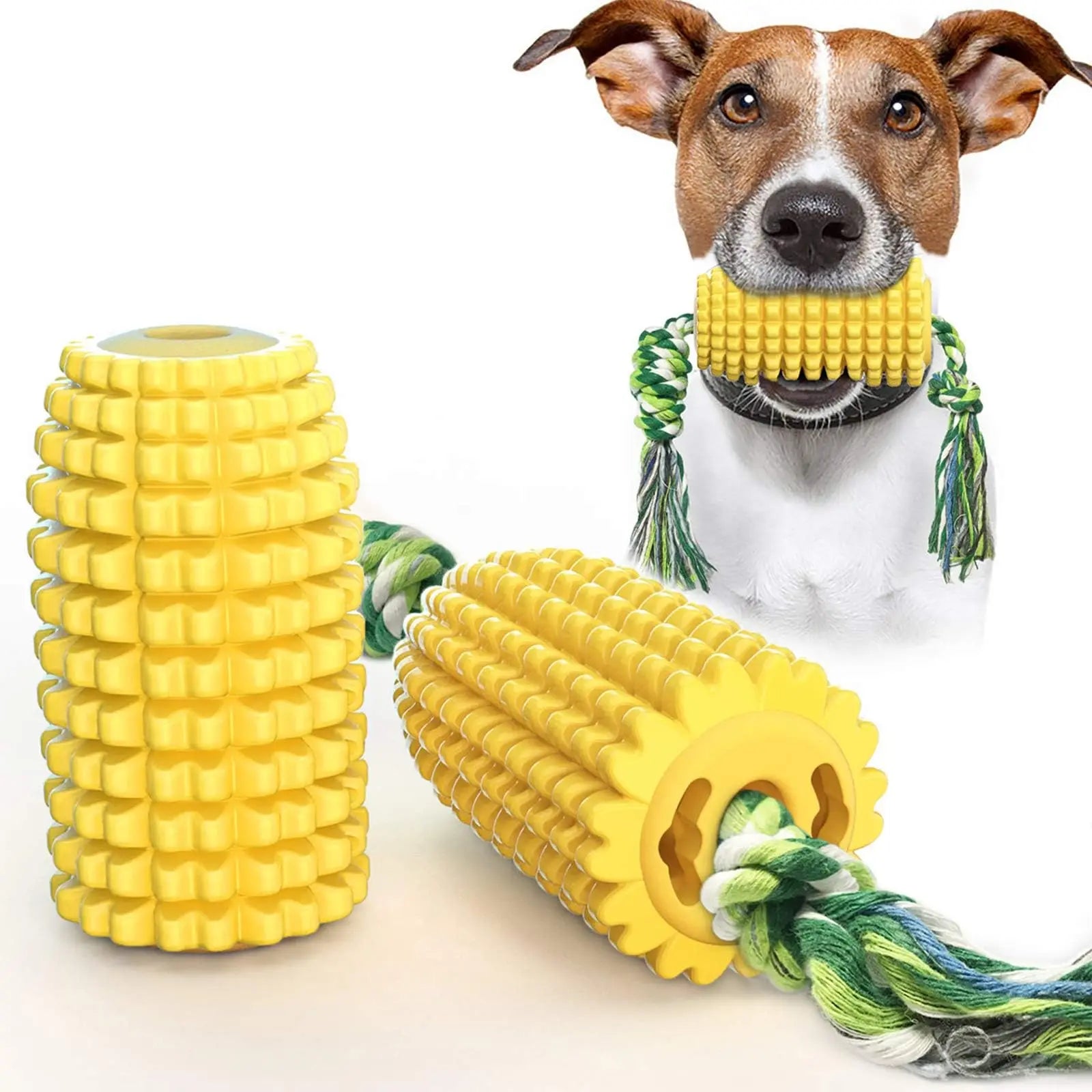 Corn Dog Chew Toys – Toothbrush Style for Aggressive Chewers, Teeth Cleaning & Interactive Play (Medium/Large Breeds)