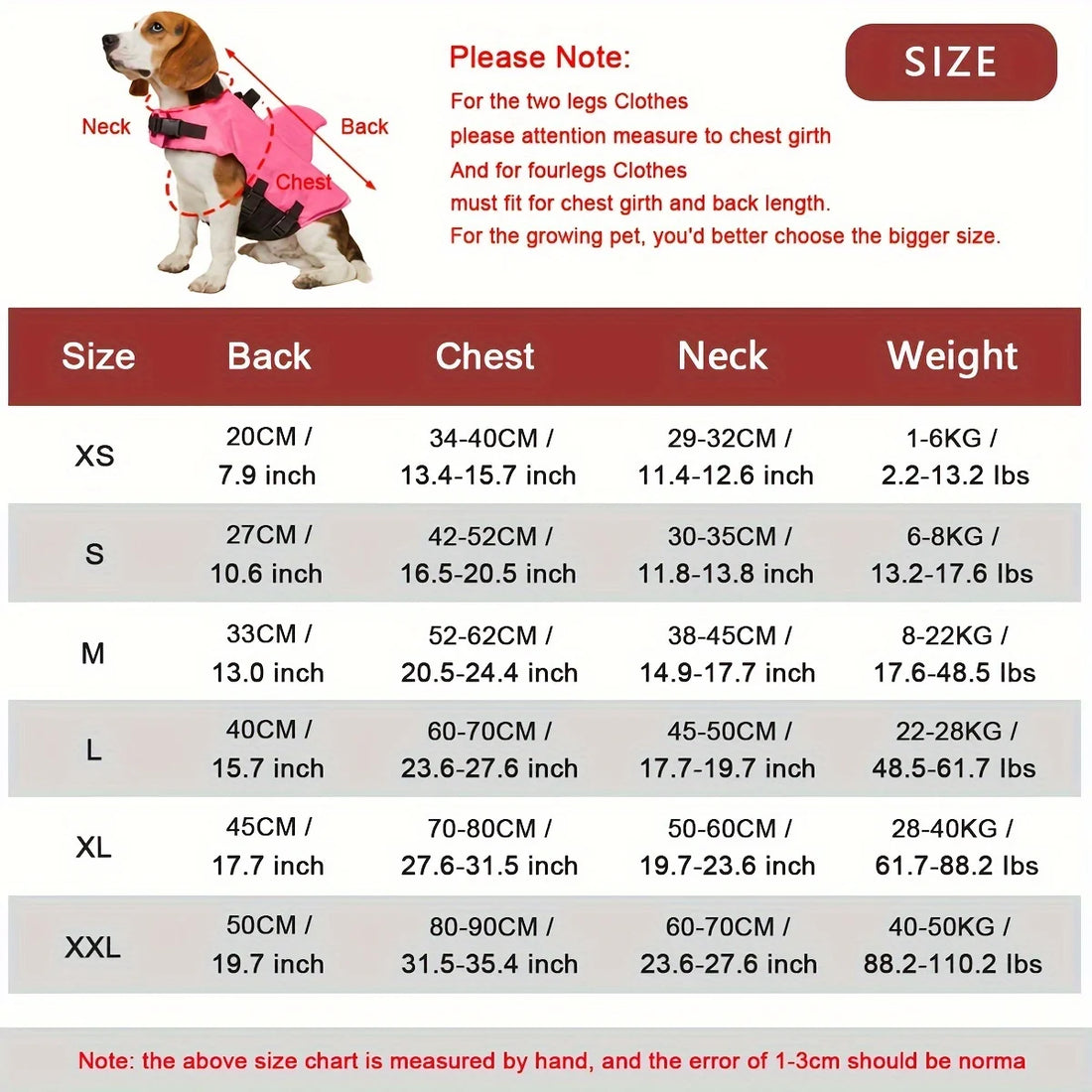🦈 Shark Dog Life Jacket – Buoyant Safety Swim Vest with Handle for Small to Large Dogs