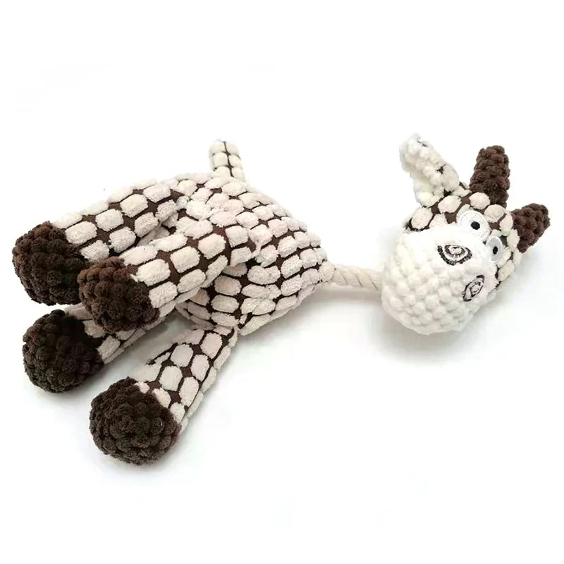 Donkey Plush Squeaky Dog Toy – Corduroy Chew & Training Toy for Puppies