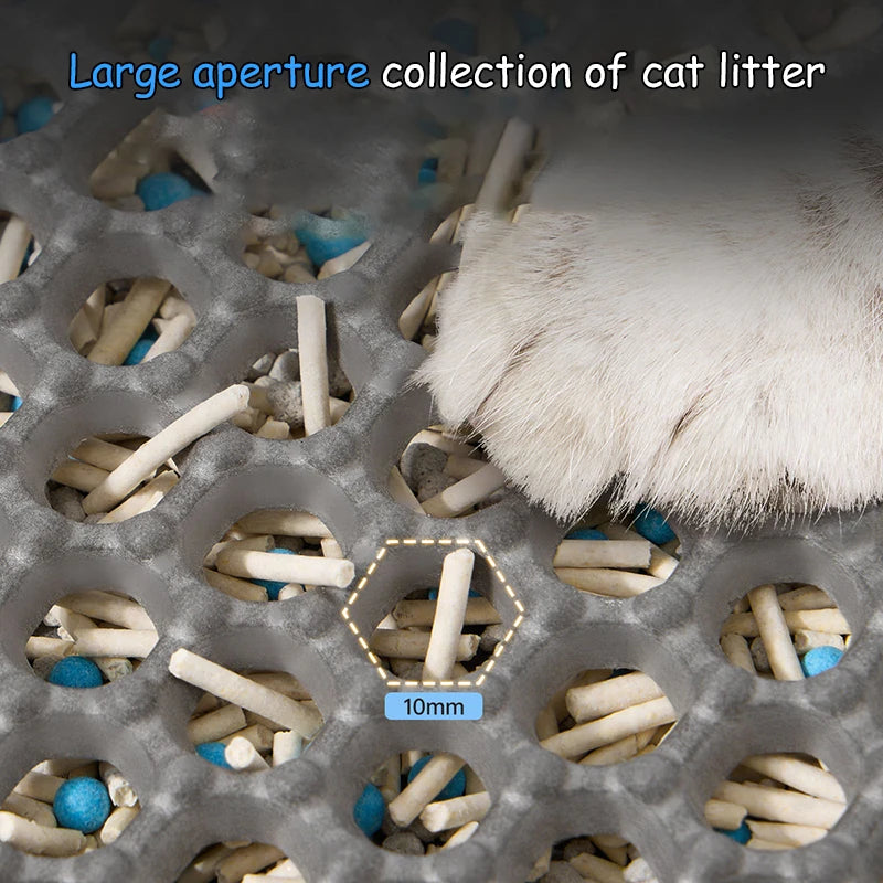 60x90cm Waterproof Double Layer Cat Litter Mat – Washable, Non-Slip Pet Toilet Mat for Litter Box Cleaning