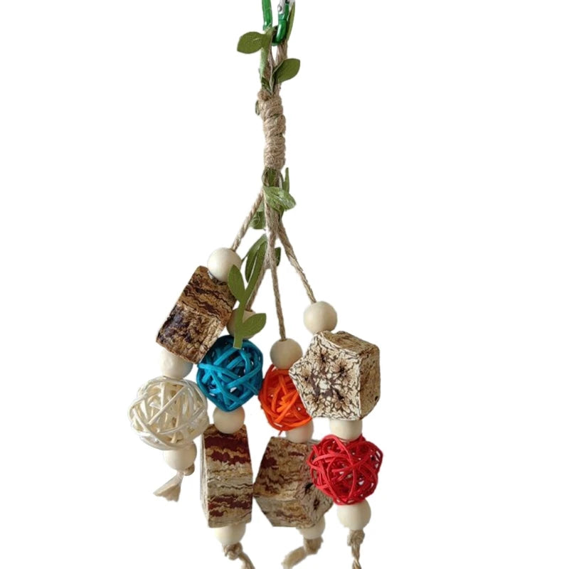 Colorful Hanging Parrot Bird Molar Toy – Chewable Bird Swing for Training and Beak Health