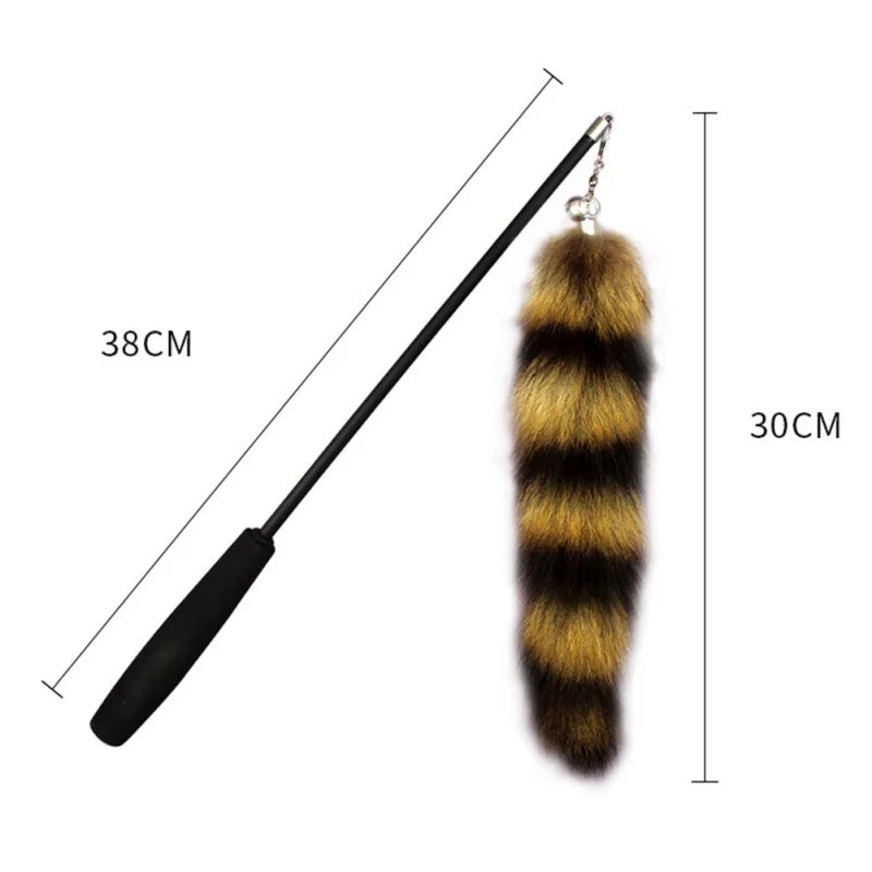 🦊 Funny Fox Hair Cat Teaser Wand – Feather Stick Toy with Replacement Head