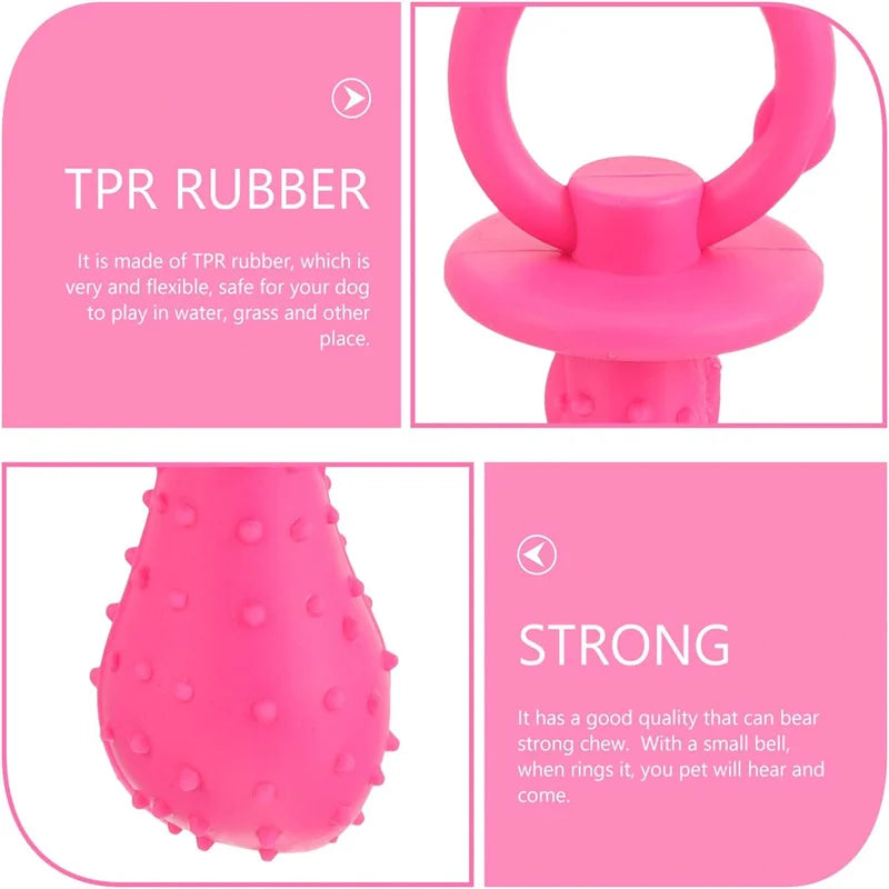 Pet Rubber Pacifier Dog Toy – Interactive Chew Toy for Puppies & Small Dogs, Elastic Rubber Soother for Teeth Cleaning & Play