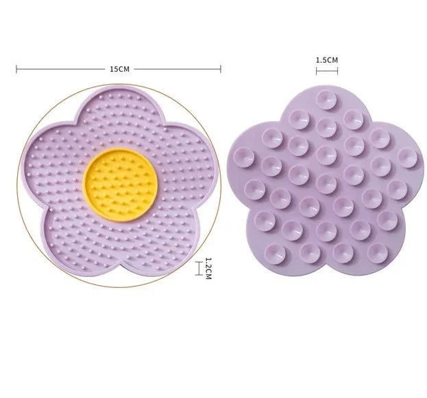🌼 Pet Supplies Cat & Dog Licking Pad – Pentagram & Sunflower Silicone Slow Feeder Mat