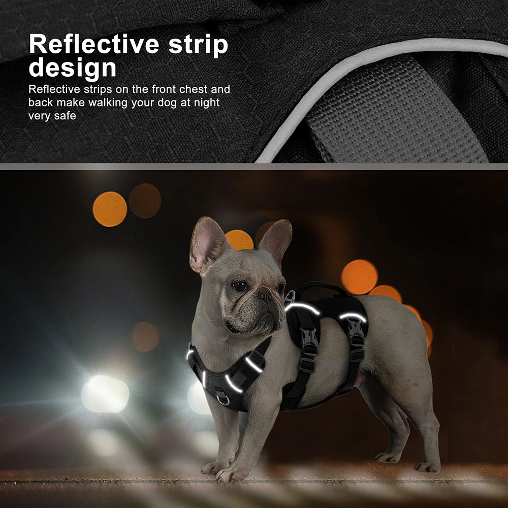 🐶 Escape-Proof Reflective Dog Harness – Durable Nylon Vest with Handle for Small to Large Dogs