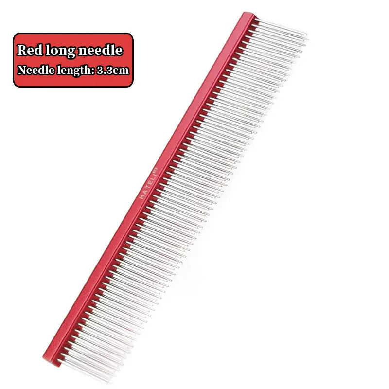 Double Row Dog & Cat Grooming Comb – Stainless Steel Pet Hairbrush for Shedding & Styling
