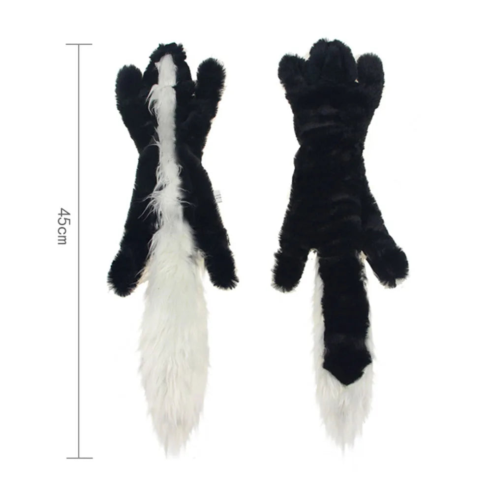 Stuffingless Animal Squeaky Dog Toy – Durable Crinkle Chew Toy with Built-In Squeakers
