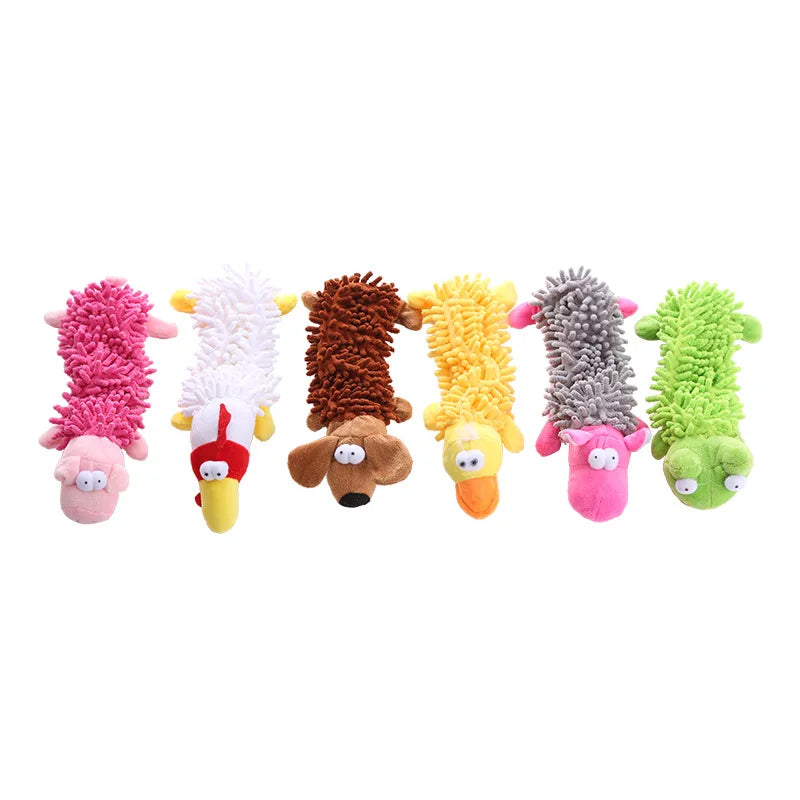 Plush Animal Dog Toy – Frog/Hippo Squeaky Chew 🐾🧸