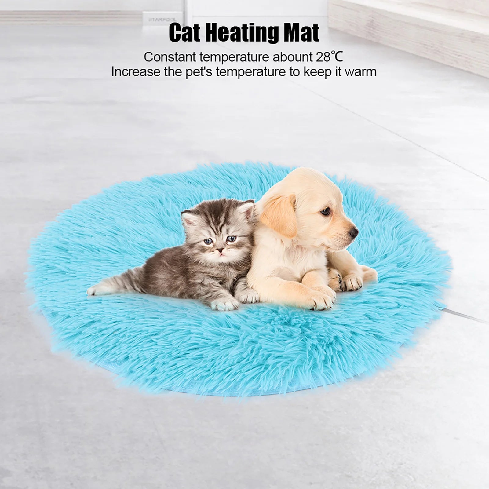 USB Heated Cat Plush Mat – Soft Electric Heating Pad for Cats & Small Dogs, Four Seasons Warm Pet Blanket