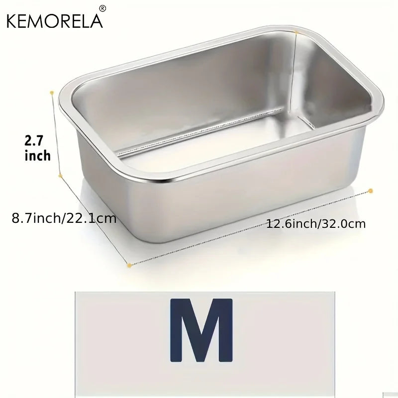 KEMORELA Stainless Steel Dog Bowl - 3.2L & 4.7L Large Capacity Anti-Overturning Pet Food & Water Bowl for Small & Large Dogs