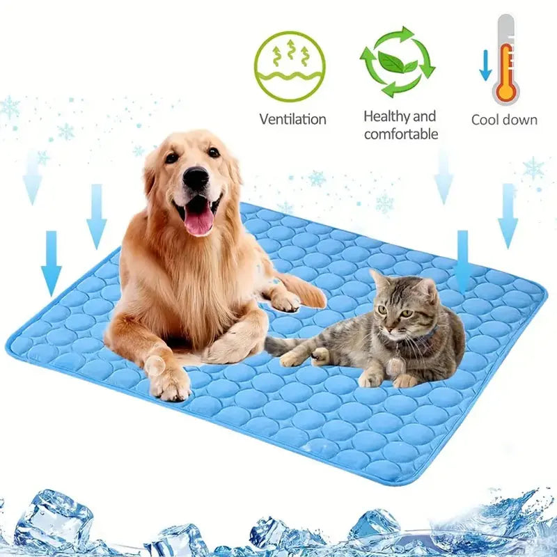 Dogs Self-Cooling Mat – Summer Ice Silk Sleeping Pad for Pets: