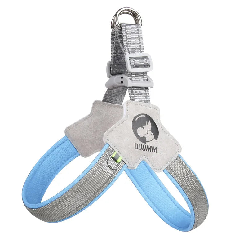 🐶 Adjustable Reflective Mesh Dog Harness – Pet Vest for Small & Large Dogs and Cats