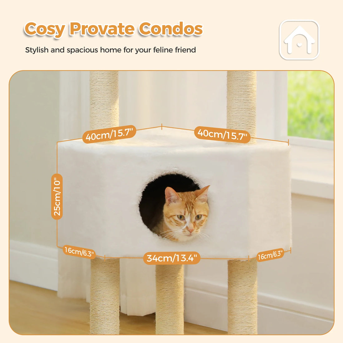 🐾 Cat Tree Tower Condo – Plush Perch, Hammock & Sisal Scratching Posts