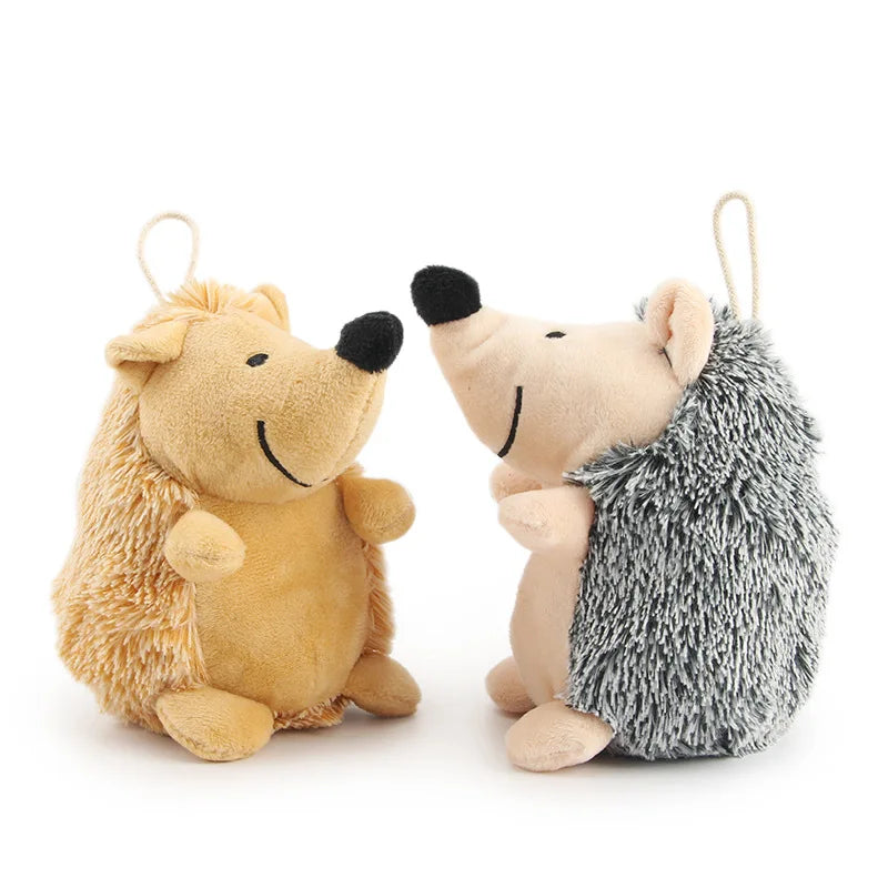 Hedgehog Plush Dog Toy – Squeaky & Bite-Resistant 🦔🐾