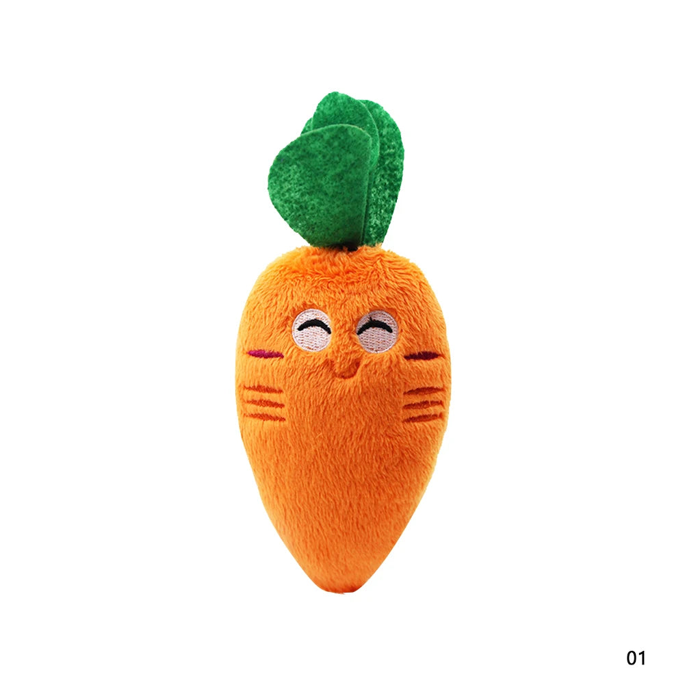 🐶 1Pc Pet Toys Fruit & Animal Cartoon Plush Squeaky Toy 🍓🐾