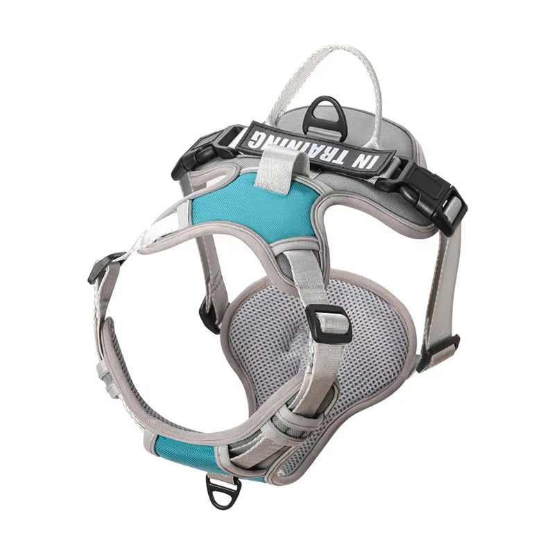 🐾 Personalized Nylon Adjustable Dog Harness – Reflective, Breathable Vest with Leash for Small, Medium & Large Dogs