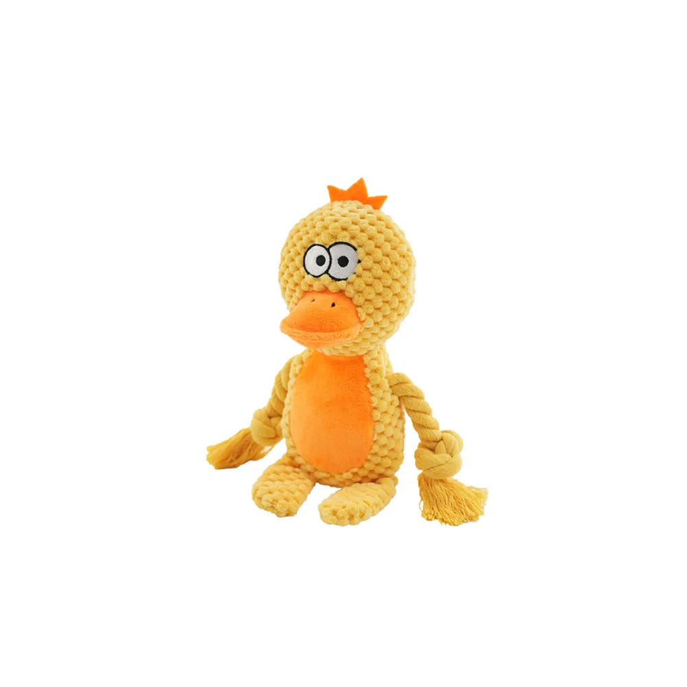 Animal Rope Plush Dog Toy – Rabbit & Monkey Squeaky Chew 🐾🧸