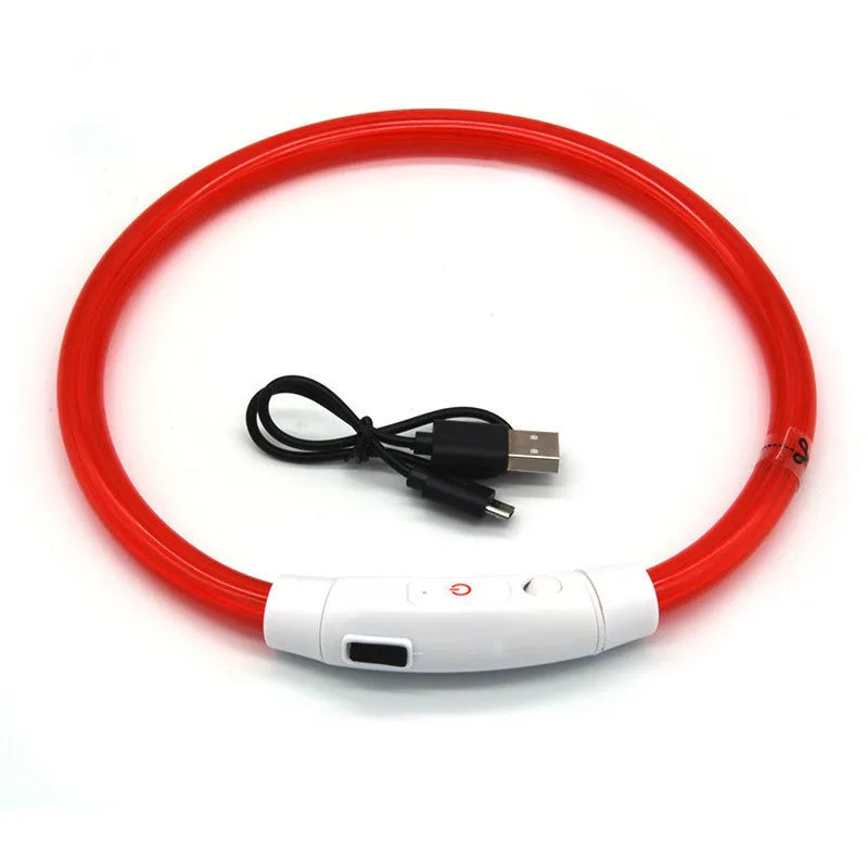💡 LED Pet Luminous Collar – USB Rechargeable Anti-Lost Safety Collar for Dogs & Cats