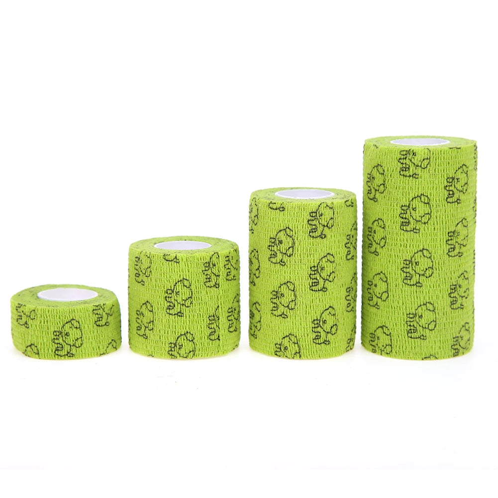 5Pcs Self-Adhesive Bandage Wrap for Dogs – Elastic First Aid Pet Leg Protector, Vet Tape Wrap (Green)