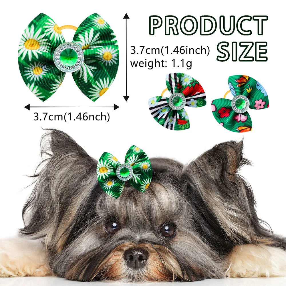 Dog Hair Bows 🎀 20pcs Summer Diamond Grooming Acce