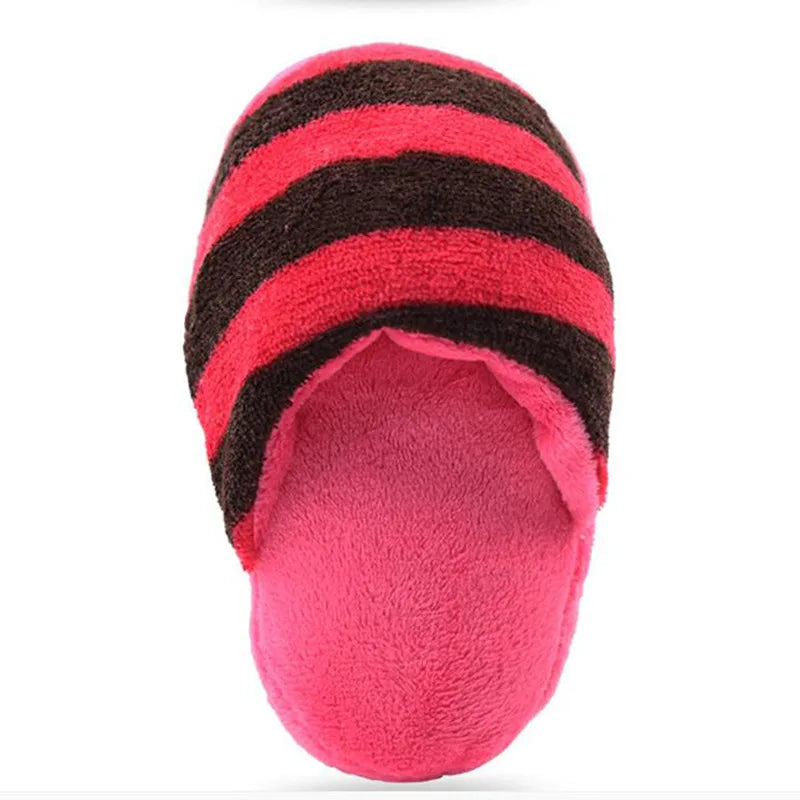 Plush Slipper Squeaker Dog Toy – Funny Sound Chew Toy for Puppies & Cats, Interactive Soft Pet Toy for Training & Play