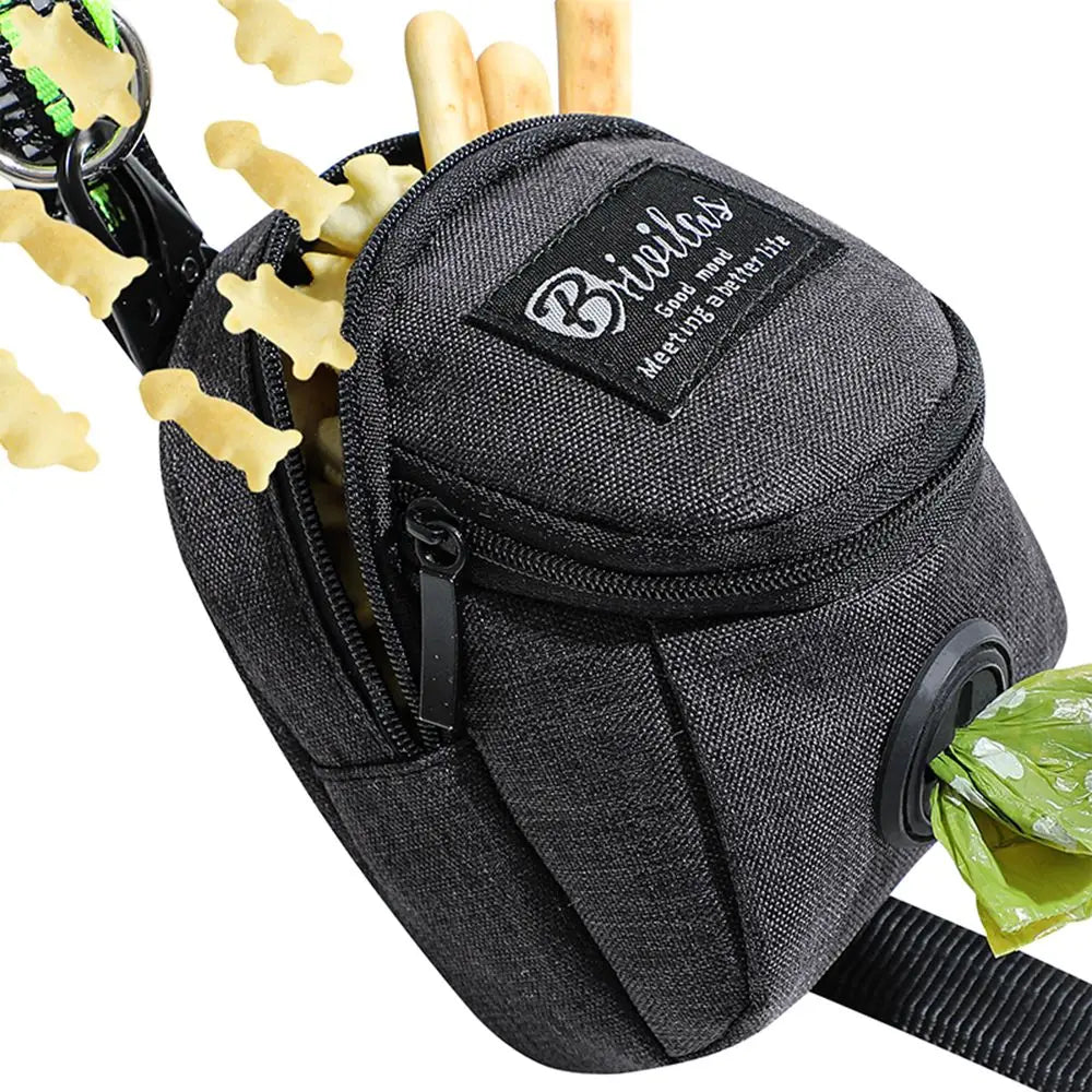 Portable Dog Training Treat Pouch – Outdoor Waist Bag with Poop Bag Dispenser for Puppy Snack Rewards