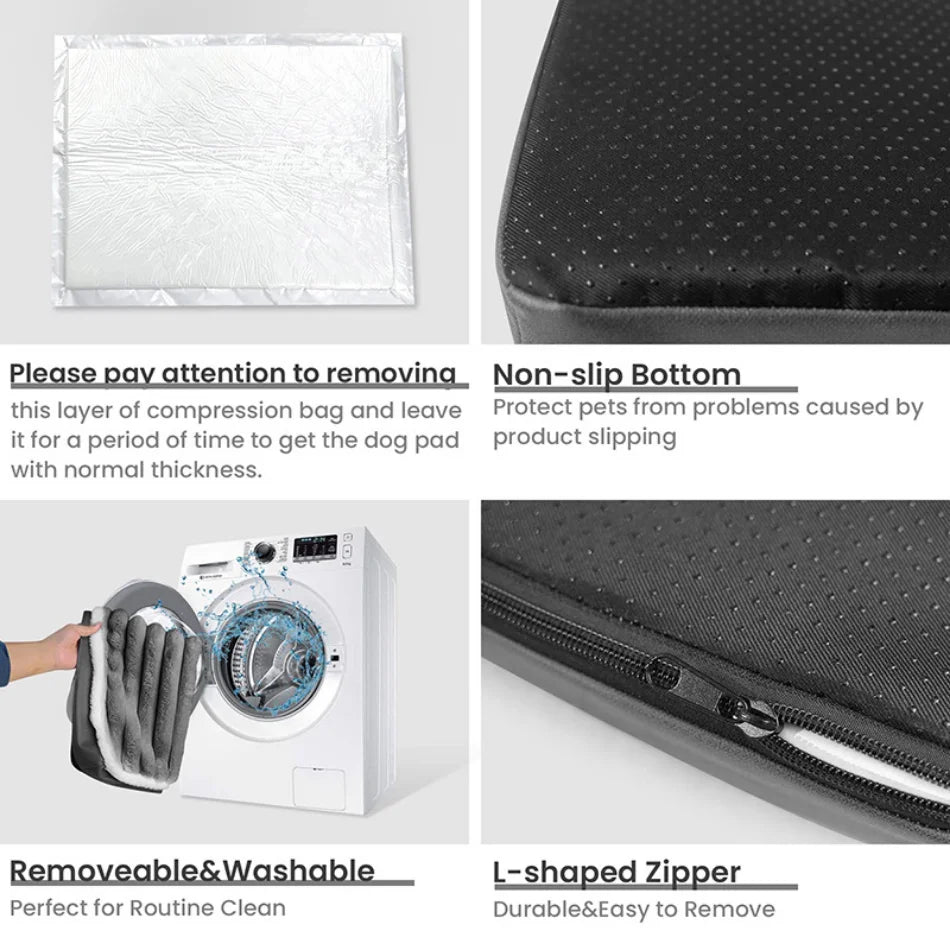 Orthopedic Plush Dog Bed with Non-Slip Bottom & Removable Washable Cover – All Sizes