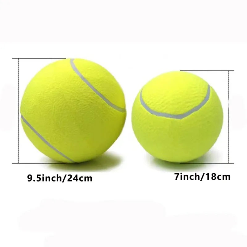 Giant Inflatable Tennis Ball for Dogs – 7"/9.5" Training Toy with Air Pump