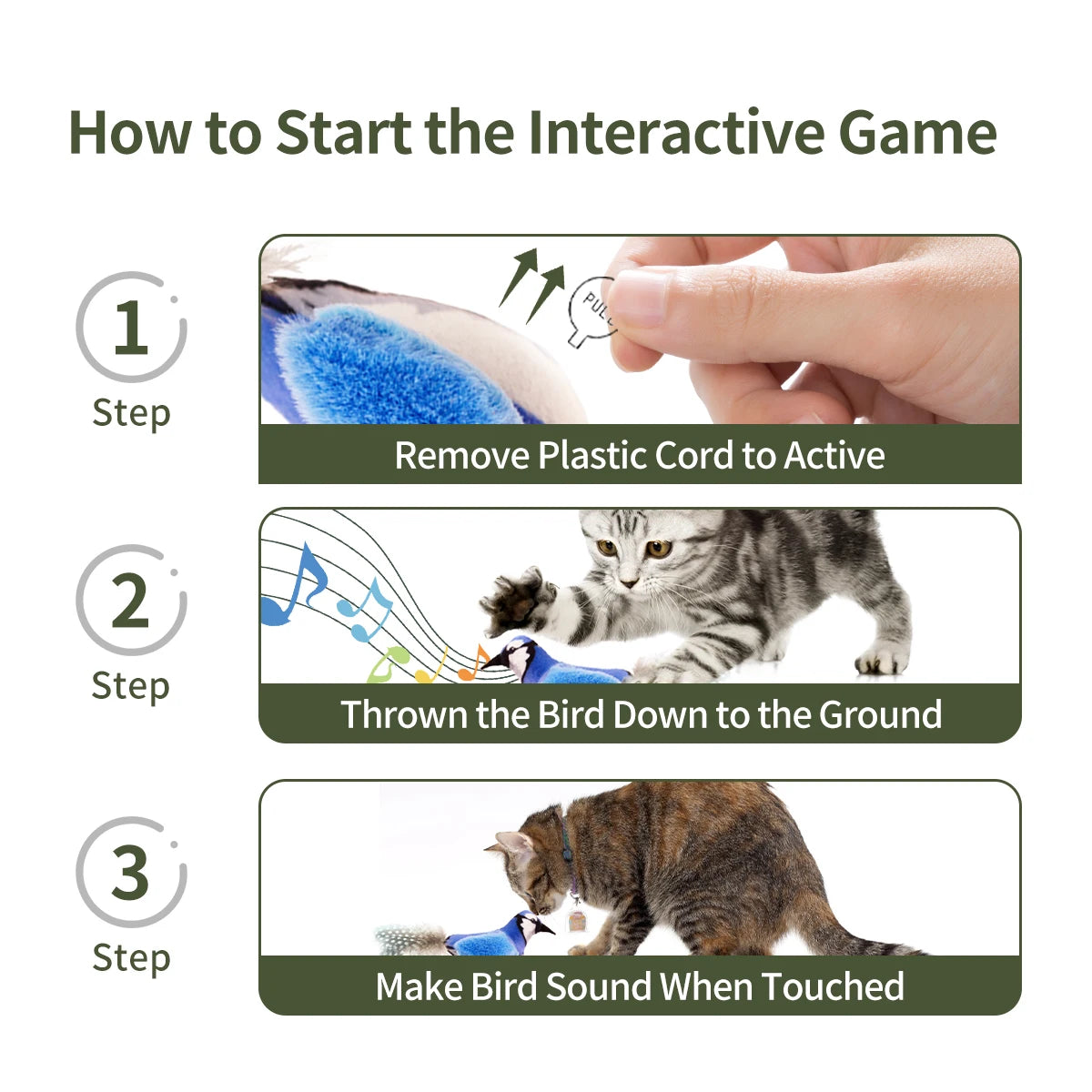 Chirp Bird Interactive Cat Toy with Realistic Sound 🐦🐾