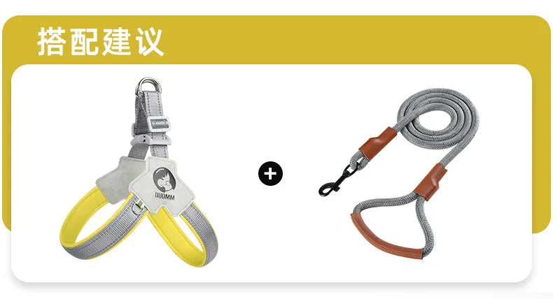 🐶 Adjustable Reflective Mesh Dog Harness – Pet Vest for Small & Large Dogs and Cats