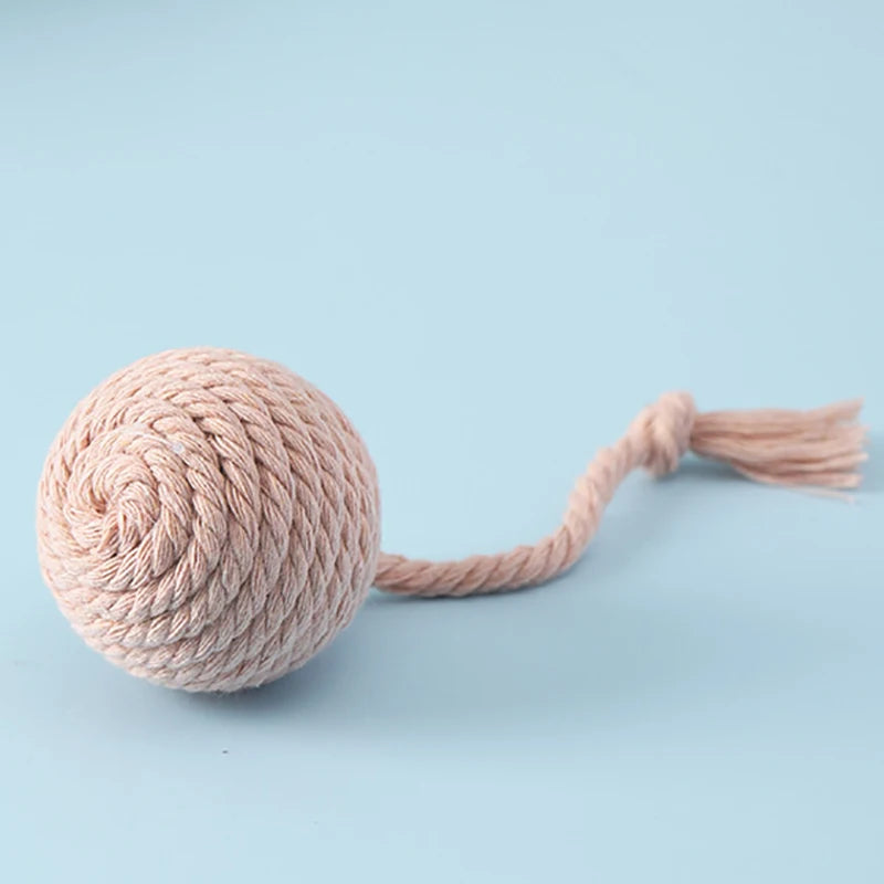 Colorful Cotton Rope Weave Ball – Interactive Teaser & Chew Toy for Cats & Dogs