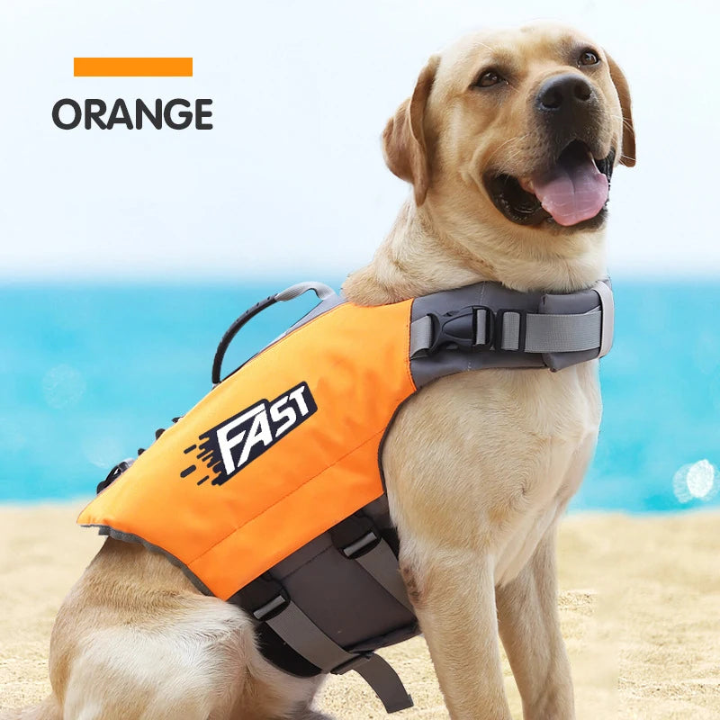 🛟 Pet Swimming Life Jacket – Reflective Adjustable Safety Vest for Dogs (Summer Surf & Pool Use)