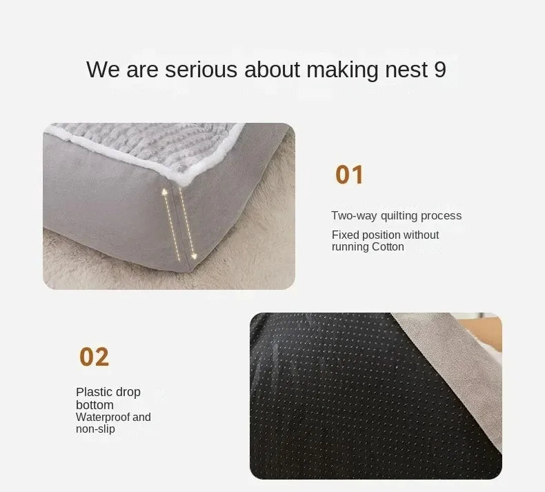 Warm Holiday Pet Bed – Winter Dog & Cat Sofa Bed for Halloween & Christmas