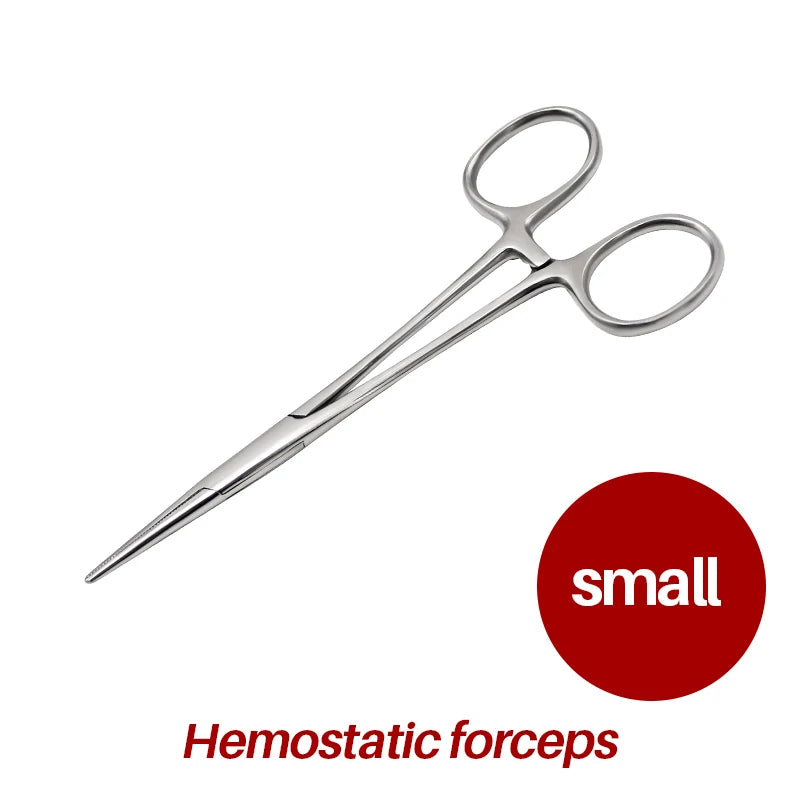 Stainless Steel Hemostatic Clamp Forceps – 18cm/16cm/14cm Straight & Curved Tips Surgical Tools