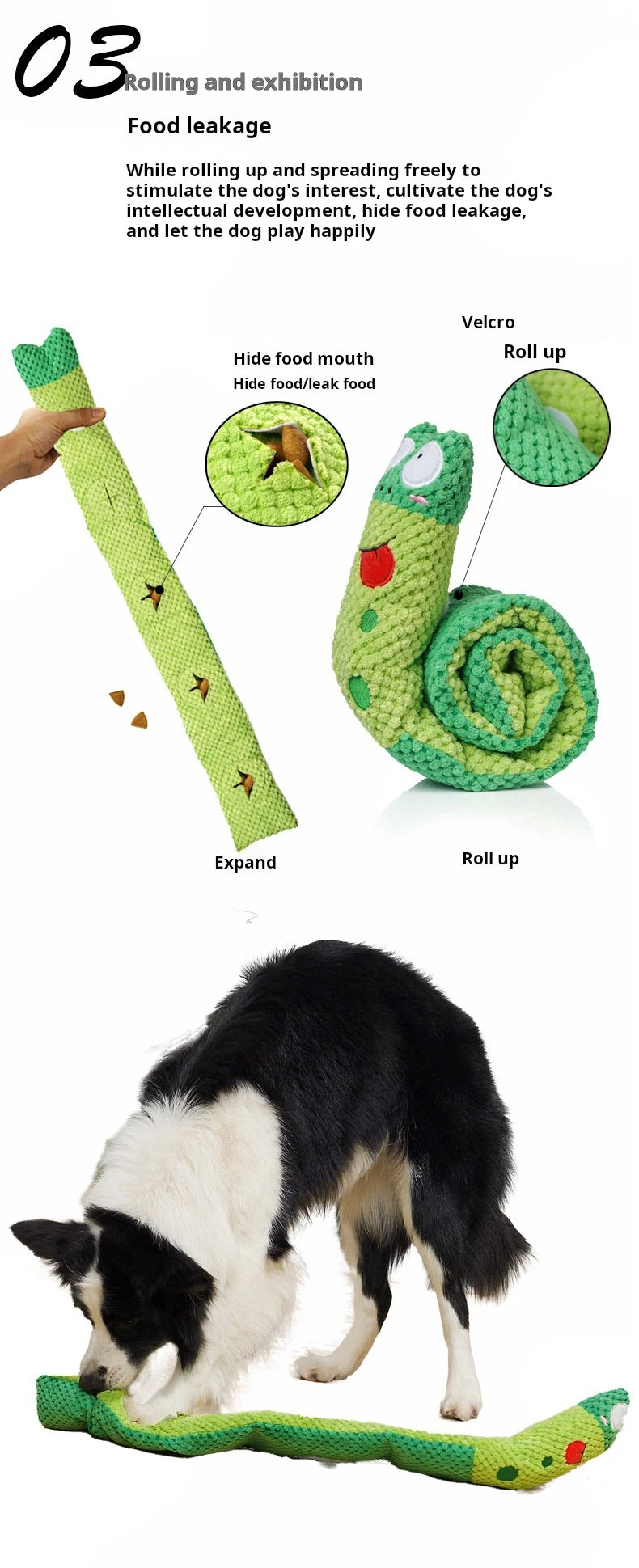 Dog Puzzle Feeder Toy – Foldable Snail Design with Squeaker