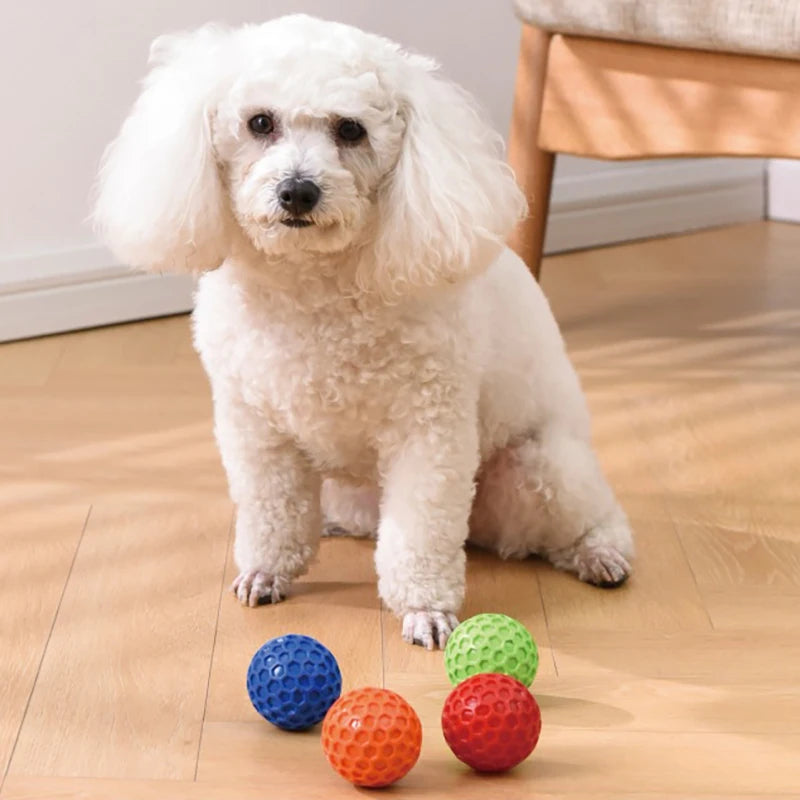 2pc Indestructible Squeaky Dog Balls – Natural Rubber Teething Chew Toys for Aggressive Chewers