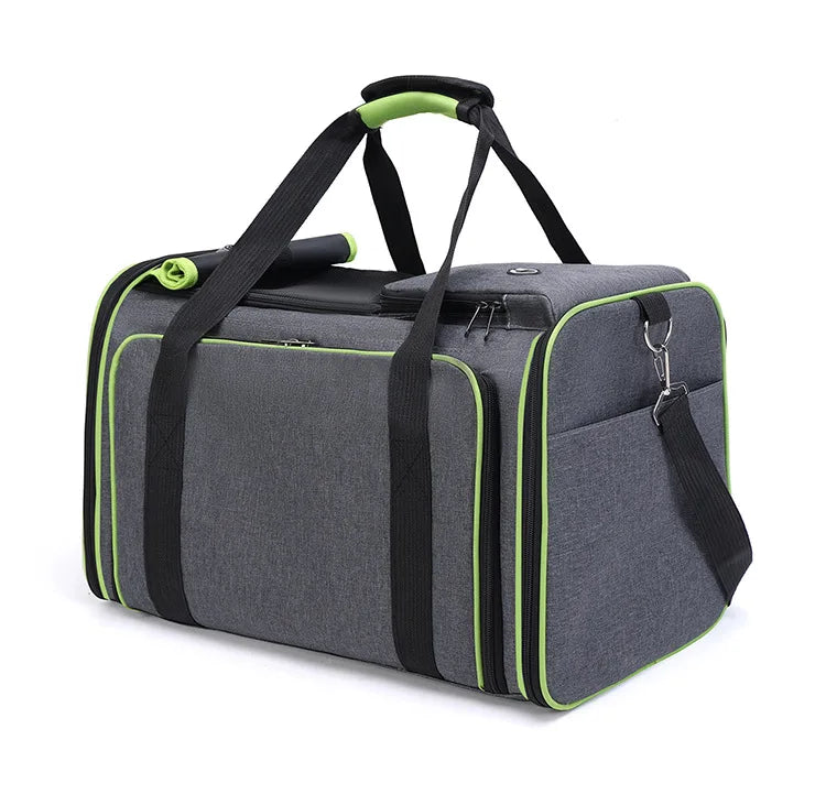 Foldable Large Capacity Pet Carrier Bag – Breathable Expandable Cat & Small Dog Travel Tote
