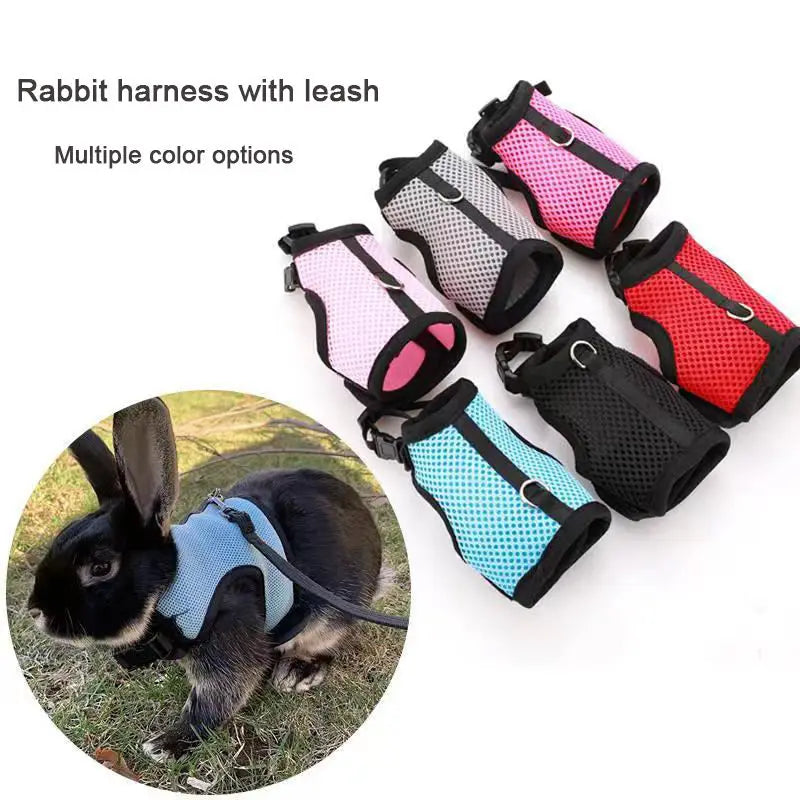 Breathable Pet Vest Harness & Leash Set – Adjustable for Rabbits & Small Pets