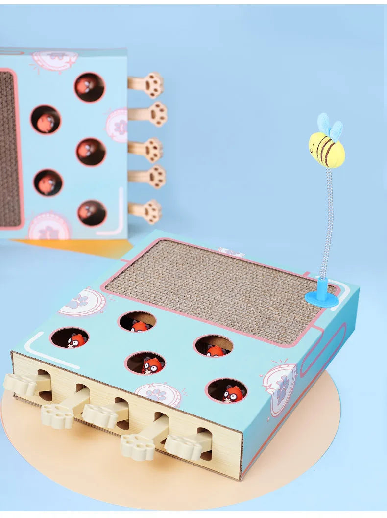 Whack-a-Mole Cat Toy – Interactive Scratching Board & Claw Grinder