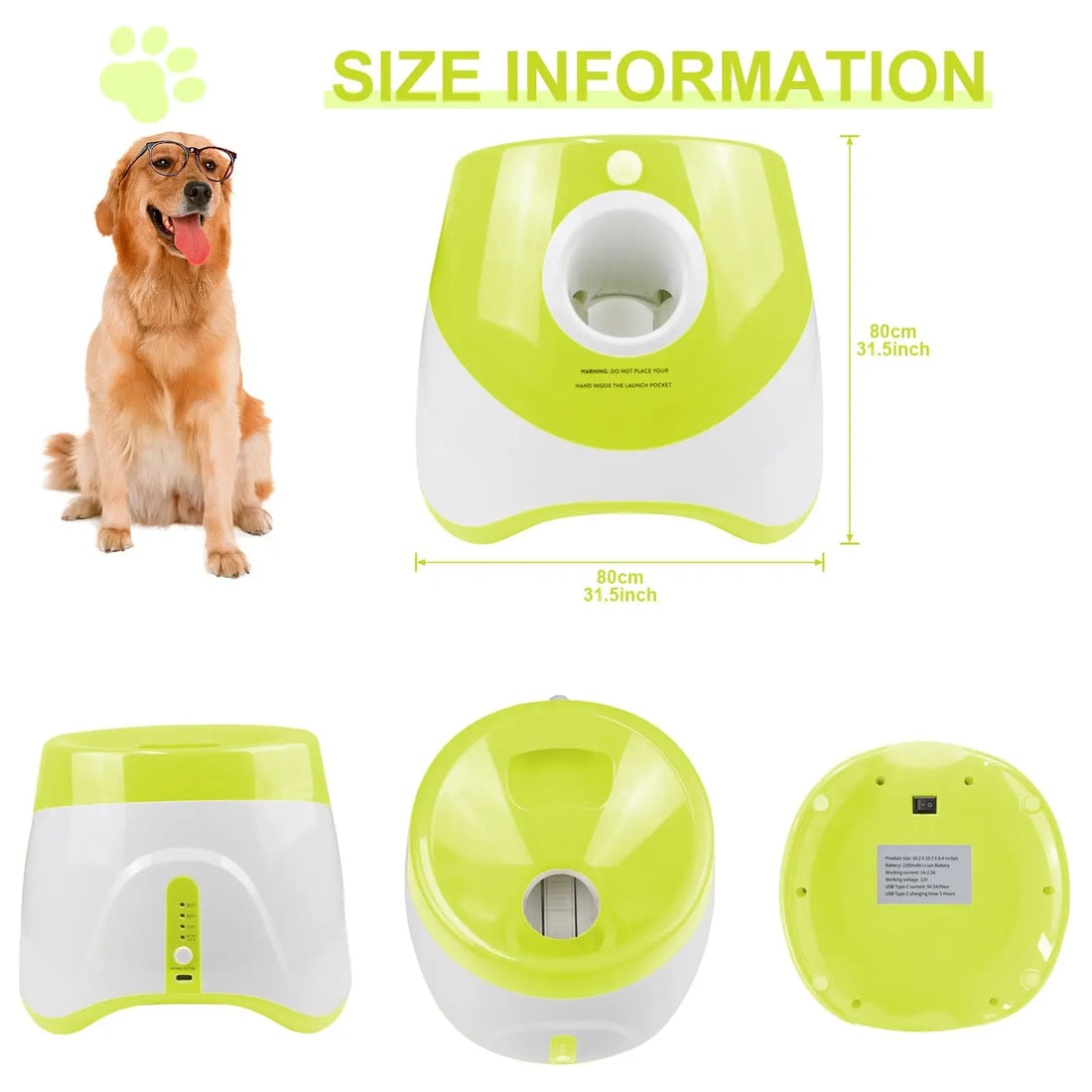 🎾 Dog Ball Thrower Launcher – Interactive Tennis Ball Launcher for Indoor & Outdoor Play