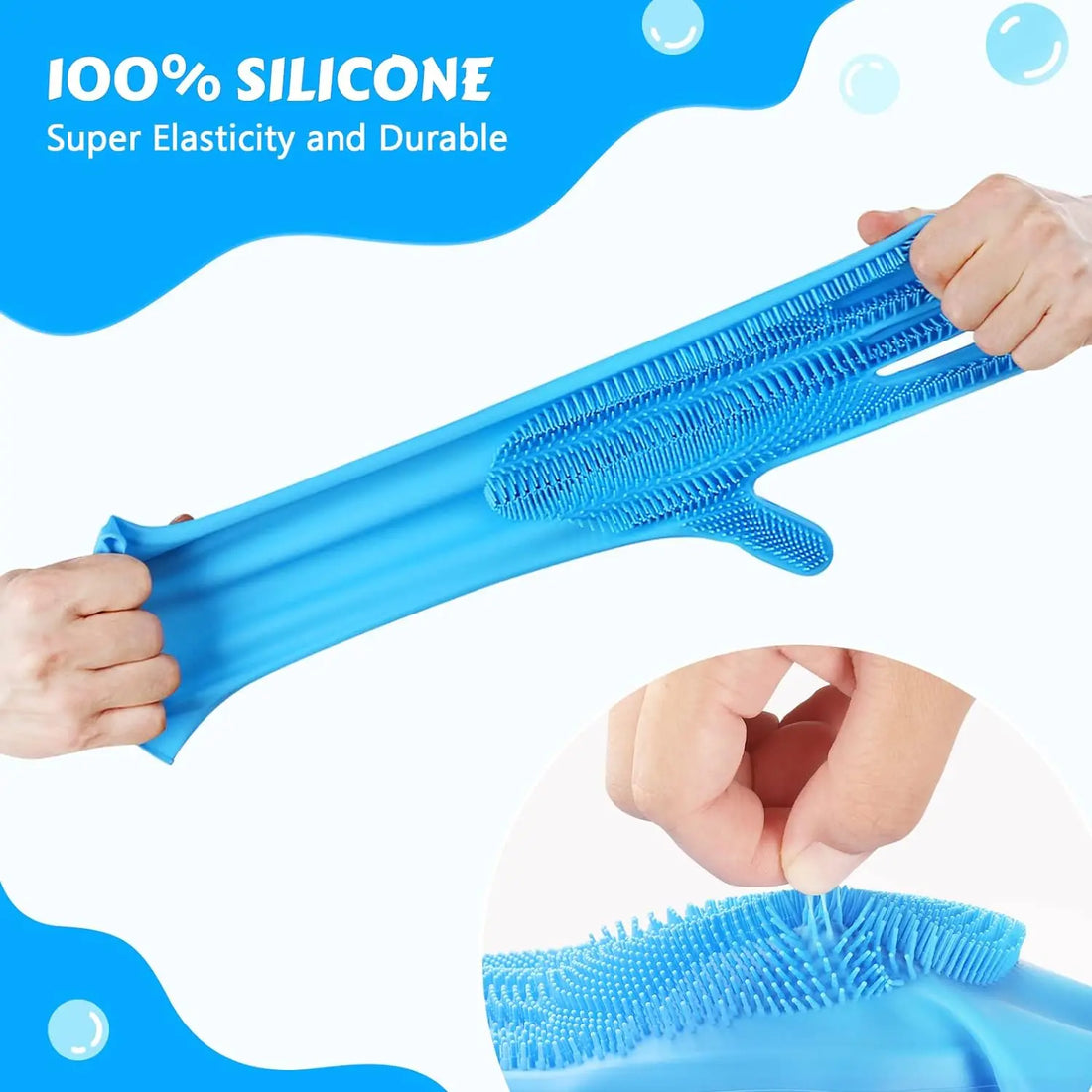 Pet Grooming Gloves for Dogs & Cats – Silicone Bathing, Hair Removal & Cleaning Gloves with Skin Protection