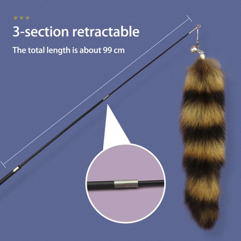 🦊 Funny Fox Hair Cat Teaser Wand – Feather Stick Toy with Replacement Head