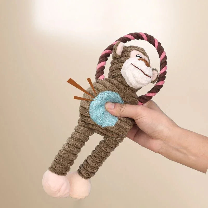 Plush Animal Squeaky Dog Toy – Bite-Resistant Chew & Play 🐾🧸