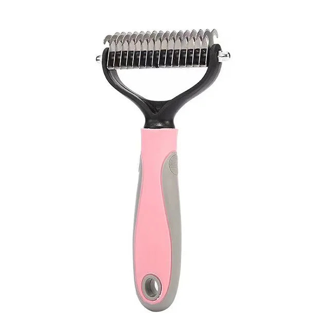 Grooming Tool with Knot Cutter – Reduces Shedding, Untangles Fur, and Keeps Coats Healthy